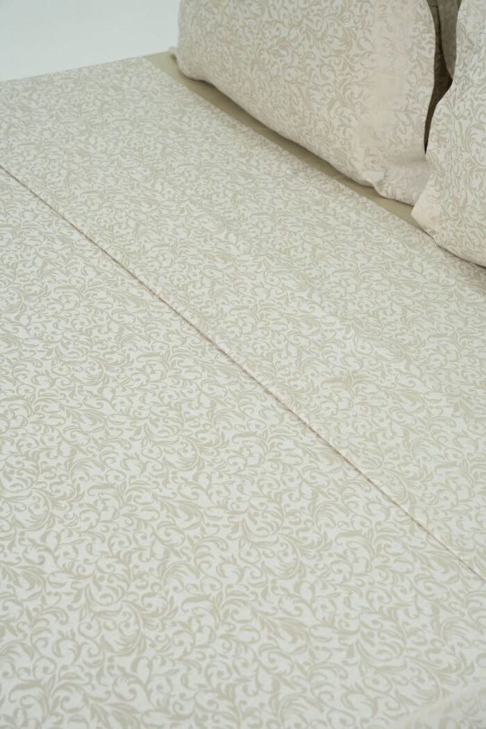 Parure de lit jacquard tissé en beige – Image 2