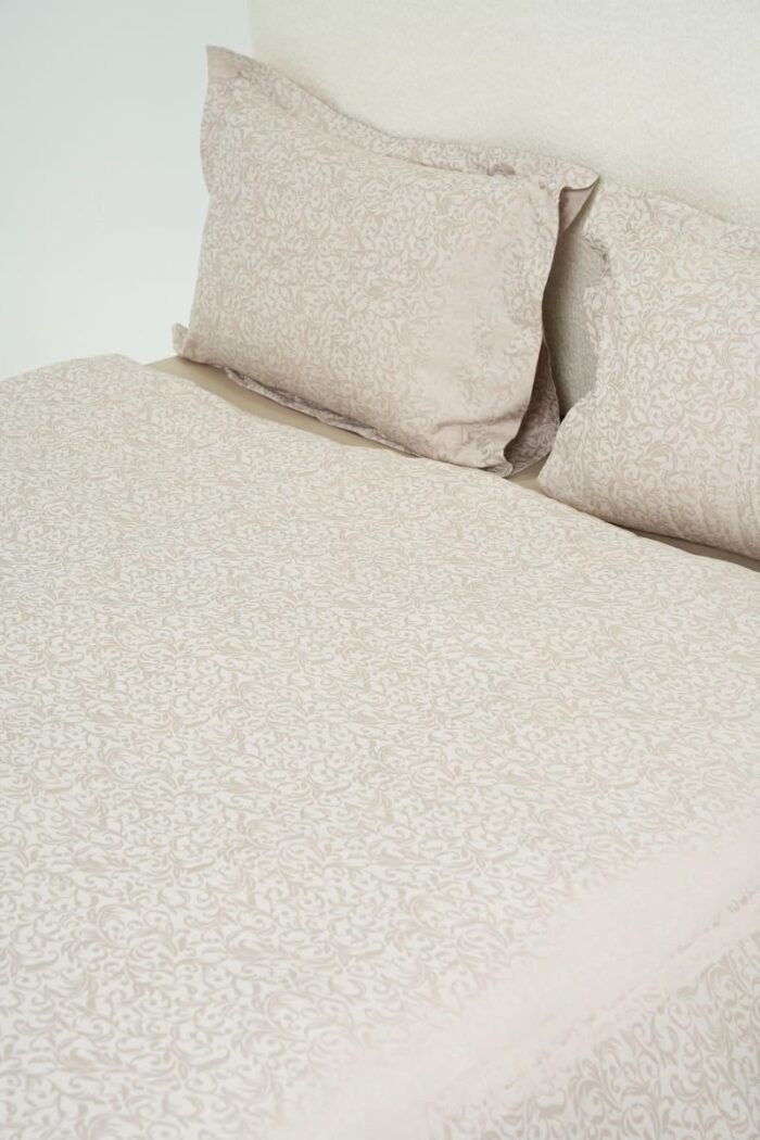 Pack housse de couette jacquard tissé beige rosé – Image 1