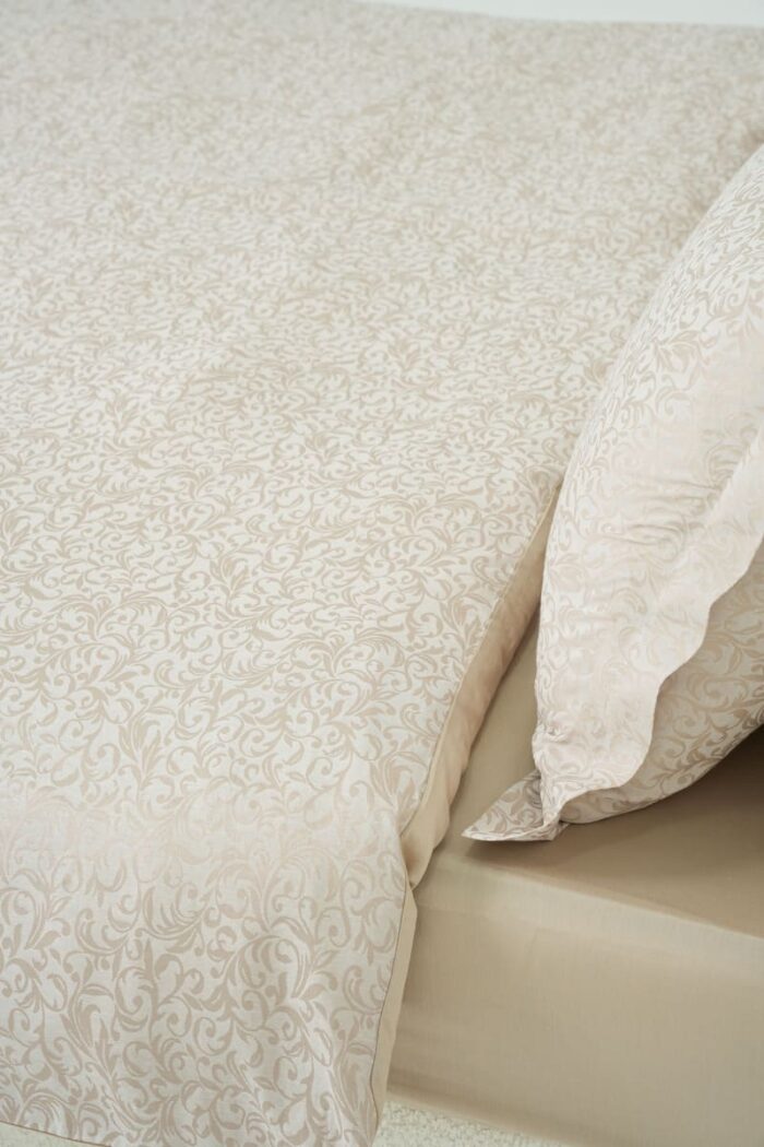Pack housse de couette jacquard tissé beige rosé – Image 2