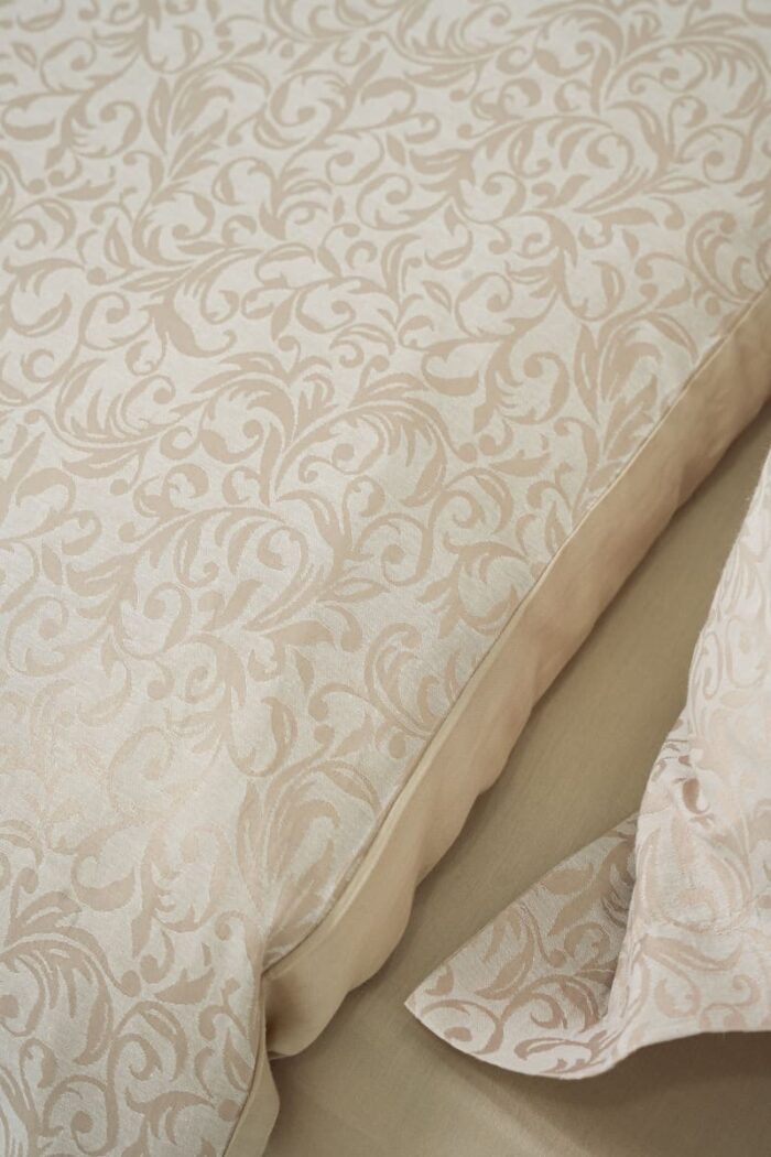 Pack housse de couette jacquard tissé beige rosé – Image 4