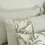Pack housse de couette brodée - Grège et mauve