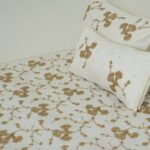 Pack housse de couette brodée - Blanc cassé et doré