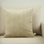 Coussin rayé grège