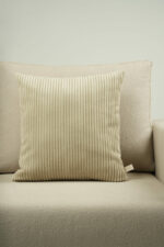 Coussin rayé grège