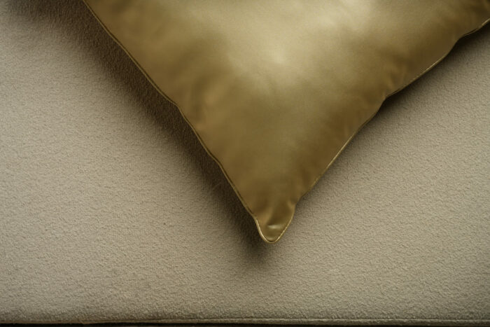 Coussin cuir vegan doré - bords dorés – Image 3