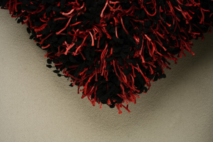 Coussin texturé rouge et noir – Image 3