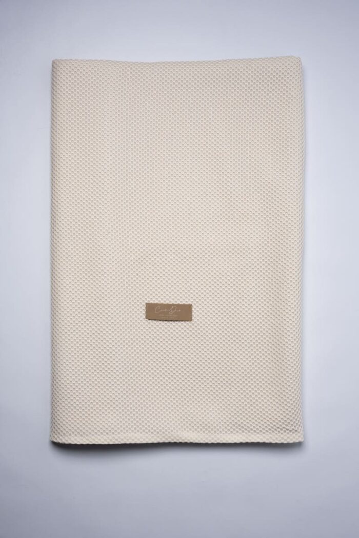 Plaid double texture en beige crème – Image 4