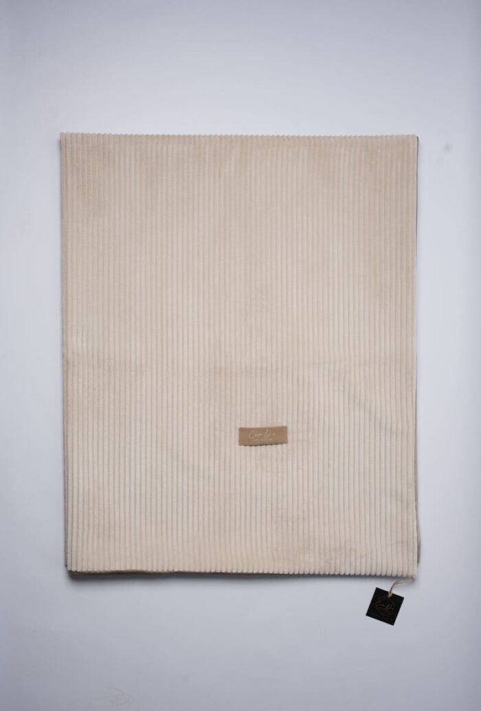 Plaid en tissu côtelé - Beige clair – Image 1