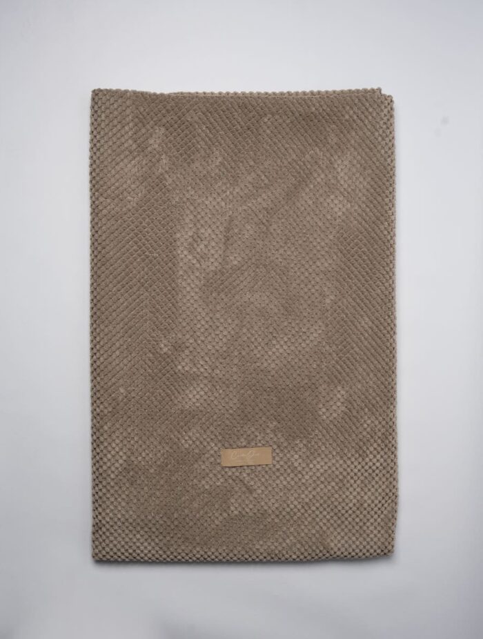 Plaid en velours chenillé - Taupe foncé – Image 1