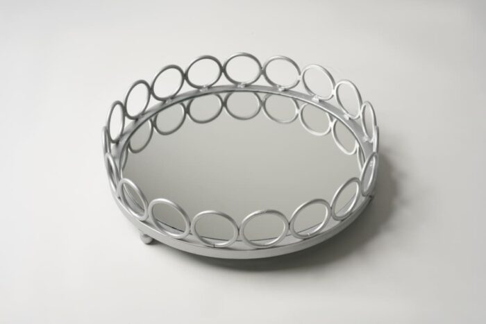 Plateau circulaire argent - Contour cercles – Image 2