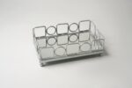 Plateau rectangulaire argent petit modèle - Contour carrés cercles – Image 2