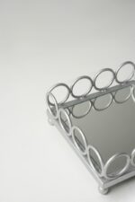 Plateau carré argent petit modèle - Contour cercles