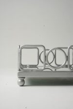 Plateau rectangulaire argent grand modèle - Contour carrés cercles – Image 3