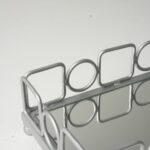 Plateau rectangulaire argent petit modèle - Contour carrés cercles