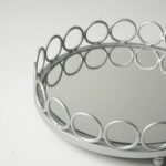 Plateau circulaire argent - Contour cercles