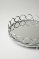 Plateau circulaire argent - Contour cercles