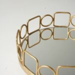 Plateau circulaire doré - Contour carrés cercles