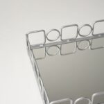 Plateau rectangulaire argent grand modèle - Contour carrés cercles