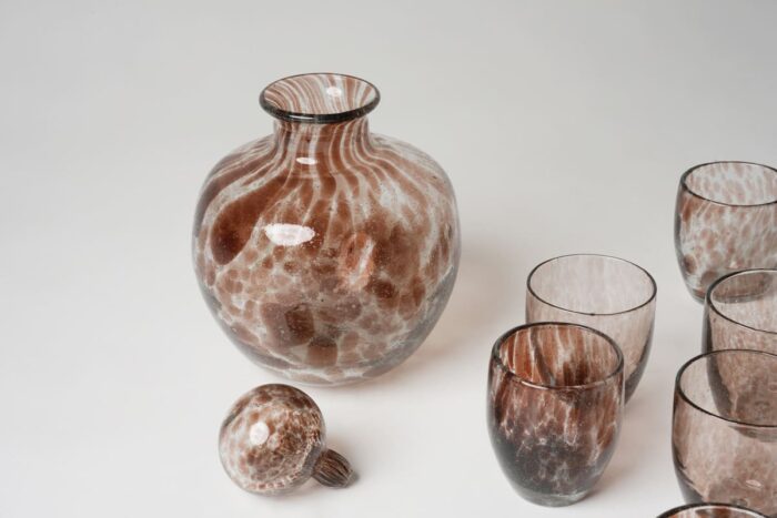 Service à eau 7 pièces marron - Carafe ronde – Image 4