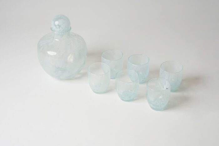 Service à eau 7 pièces bleu clair - Carafe ronde – Image 2