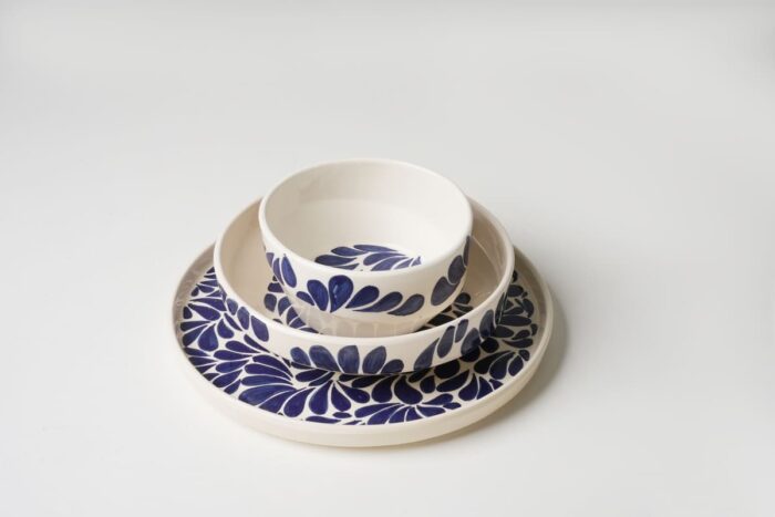 Service à table 21 pièces en céramique - Motif bleu – Image 6