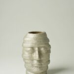 Statuette décorative visage - Argentée