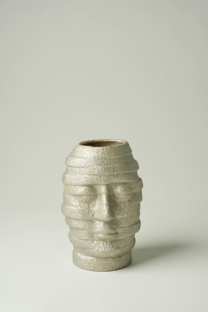 Statuette décorative visage - Argentée – Image 1