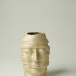 Statuette décorative visage - Dorée