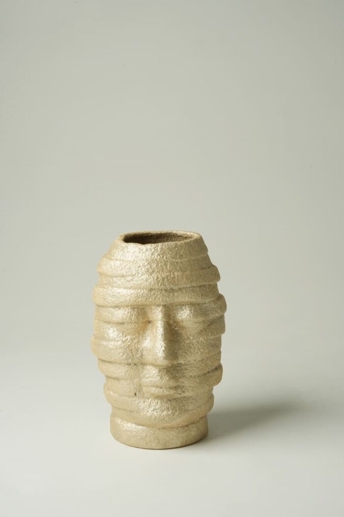 Statuette décorative visage - Dorée – Image 1