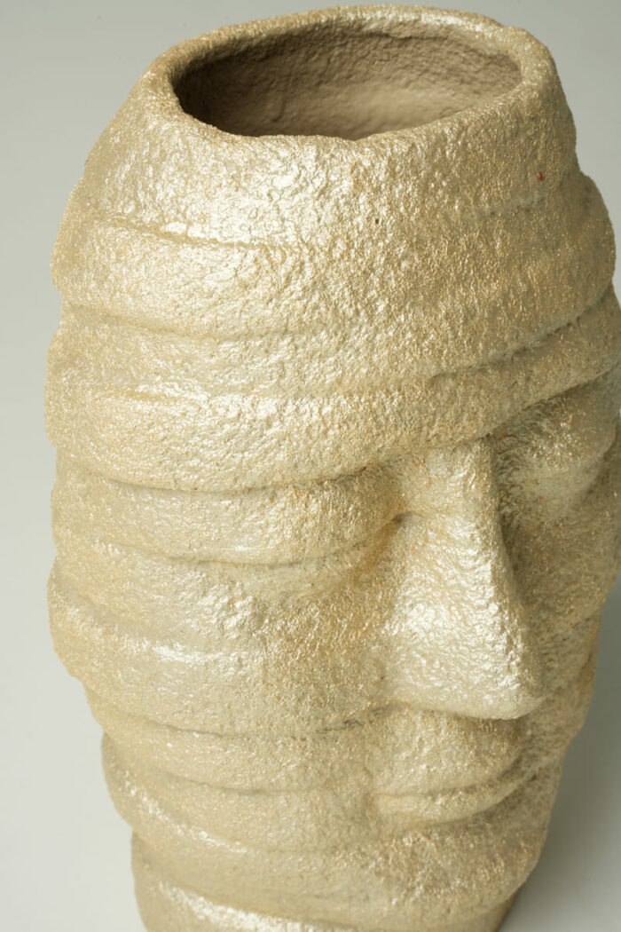 Statuette décorative visage - Dorée – Image 2