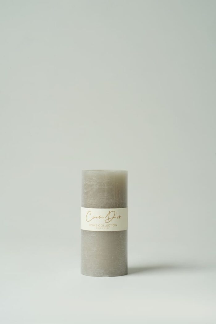 Bougie rustique grise – Image 2