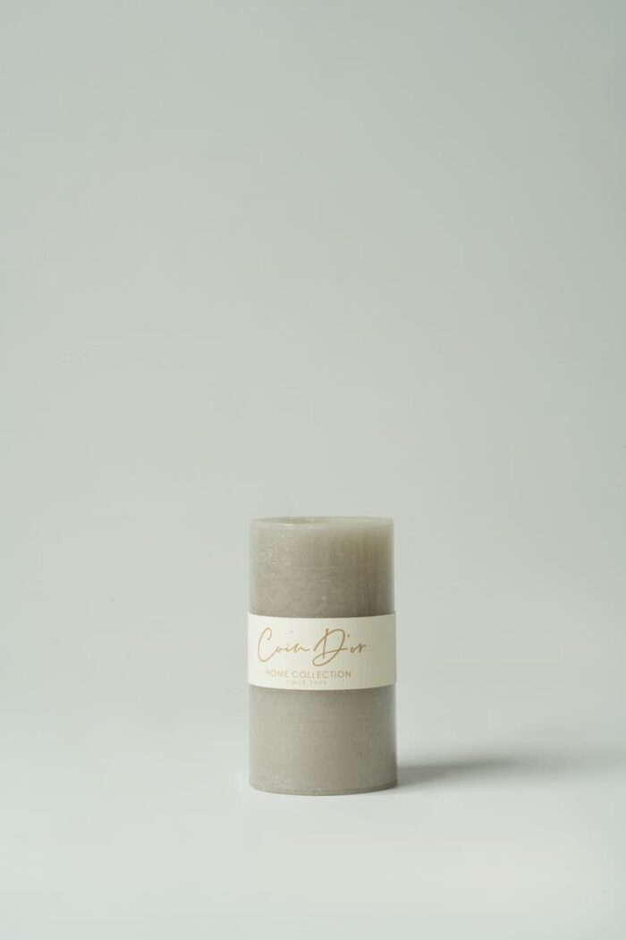 Bougie rustique grise – Image 1