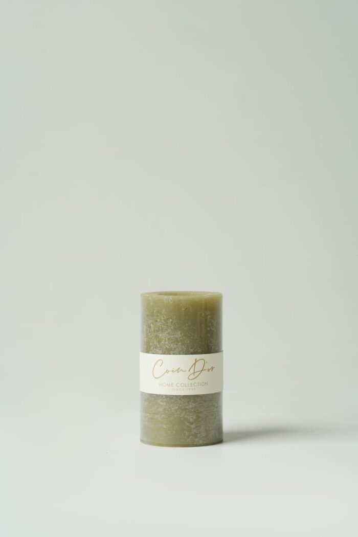 Bougie rustique verte – Image 1