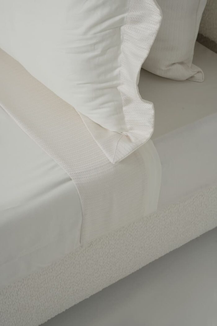 Parure de lit zigzag blanc cassé – Image 4