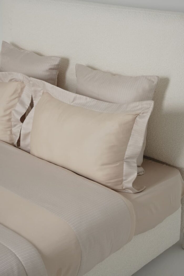 Pack housse de couette zigzag beige – Image 1