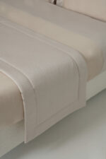 Chemin de lit zigzag beige