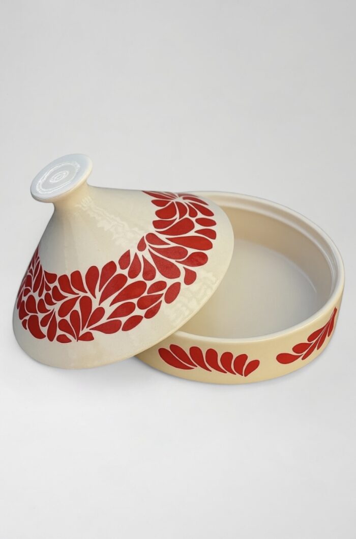 Service à table 21 pièces en céramique - Motif rouge – Image 6