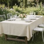 Nappe blanc cassé unie imperméable et anti tâches