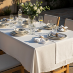 Nappe blanche unie imperméable et anti tâches