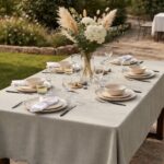 Nappe grise unie imperméable et anti tâches