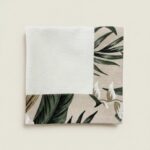 Lot de 6 serviettes - Blanc cassé bordure tropicale – Image 2