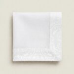 Lot de 6 serviettes - Blanc bordure jacquard – Image 2