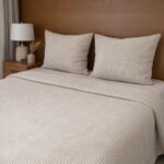 Jeté de lit 3 pièces - Rayé beige