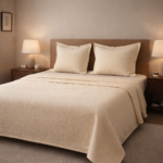 Jeté de lit 3 pièces - Crème texturé à points – Image 2