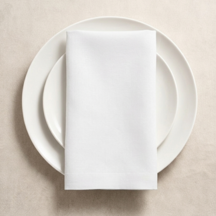Lot de 6 serviettes - Blanc
