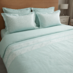 Pack housse de couette vert d'eau - Bande jacquard