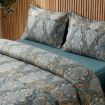 Pack housse de couette imprimée - Cachemire bleu canard & orange – Image 3