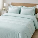 Pack housse de couette vert d'eau - Bande jacquard – Image 2