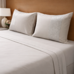 Parure de lit unie grège - Bande prestige