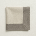 Lot de 6 serviettes - Beige bordure grège foncé – Image 2